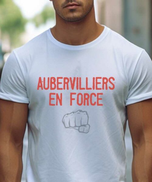 T-Shirt Blanc Aubervilliers en force Pour homme-2