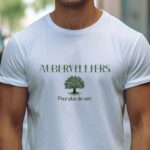 T-Shirt Blanc Aubervilliers pour plus de vert Pour homme-1