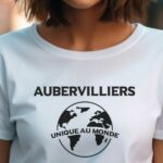T-Shirt Blanc Aubervilliers unique au monde Pour femme-1