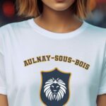 T-Shirt Blanc Aulnay-sous-Bois blason Pour femme-2
