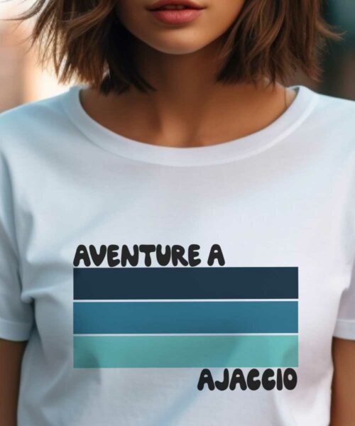 T-Shirt Blanc Aventure à Ajaccio Pour femme-2