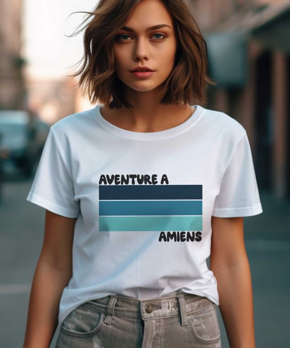 T-Shirt Blanc Aventure à Amiens Pour femme-1