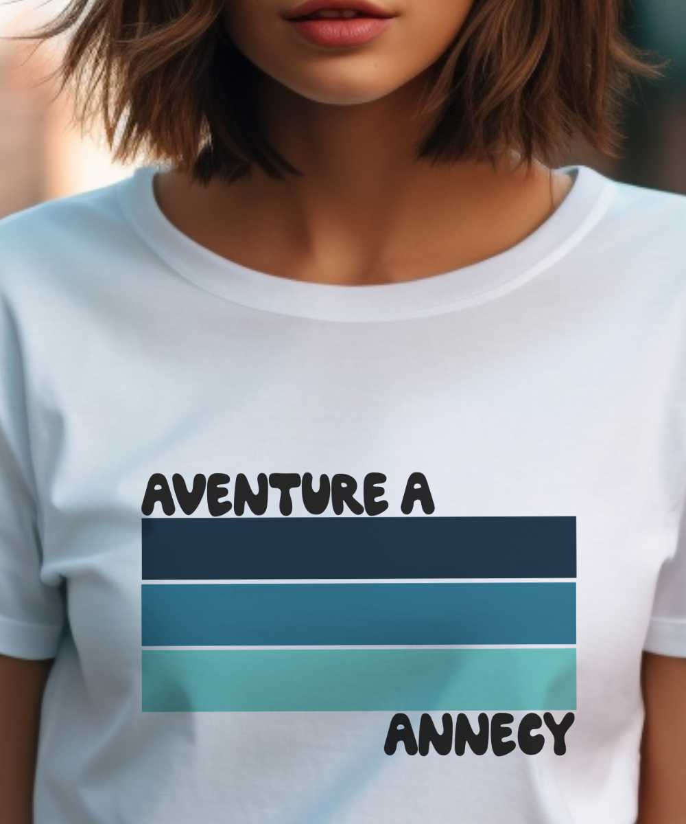 T-Shirt Blanc Aventure à Annecy Pour femme-2