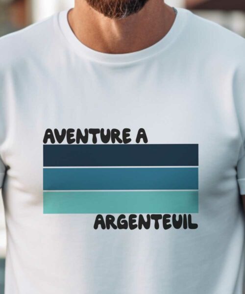 T-Shirt Blanc Aventure à Argenteuil Pour homme-1