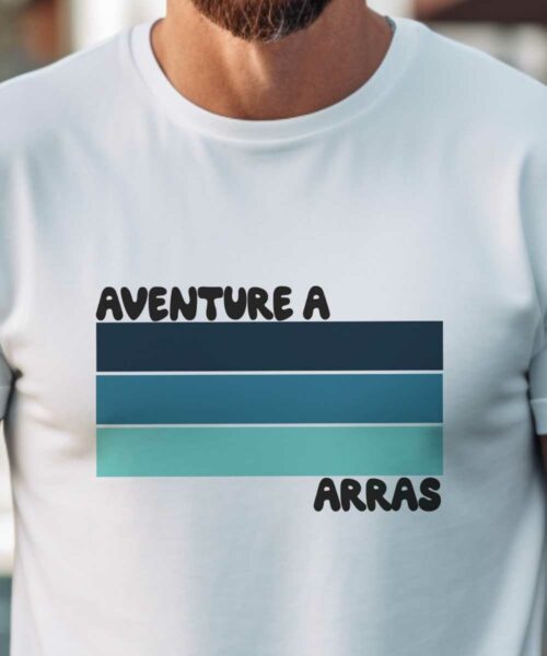 T-Shirt Blanc Aventure à Arras Pour homme-1