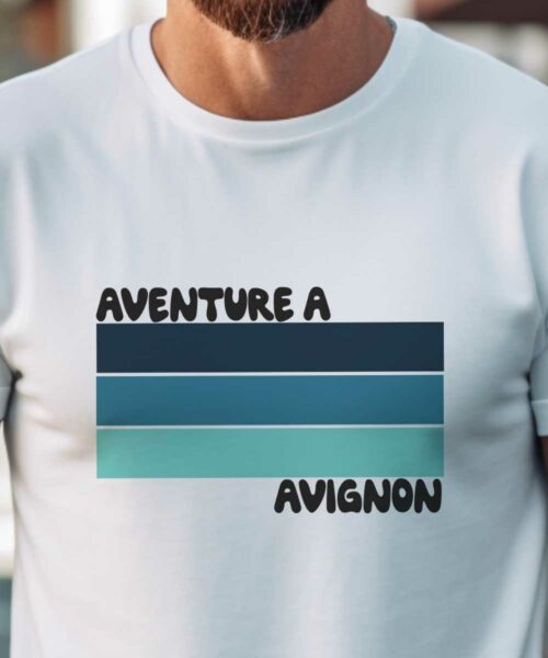 T-Shirt Blanc Aventure à Avignon Pour homme-1
