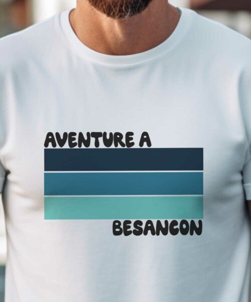 T-Shirt Blanc Aventure à Besançon Pour homme-1