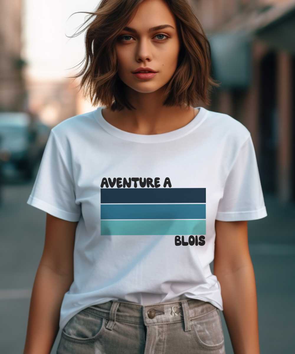 T-Shirt Blanc Aventure à Blois Pour femme-1
