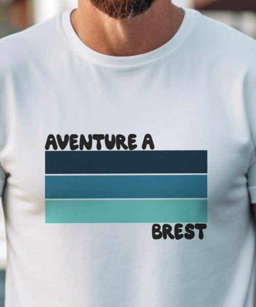 T-Shirt Blanc Aventure à Brest Pour homme-1