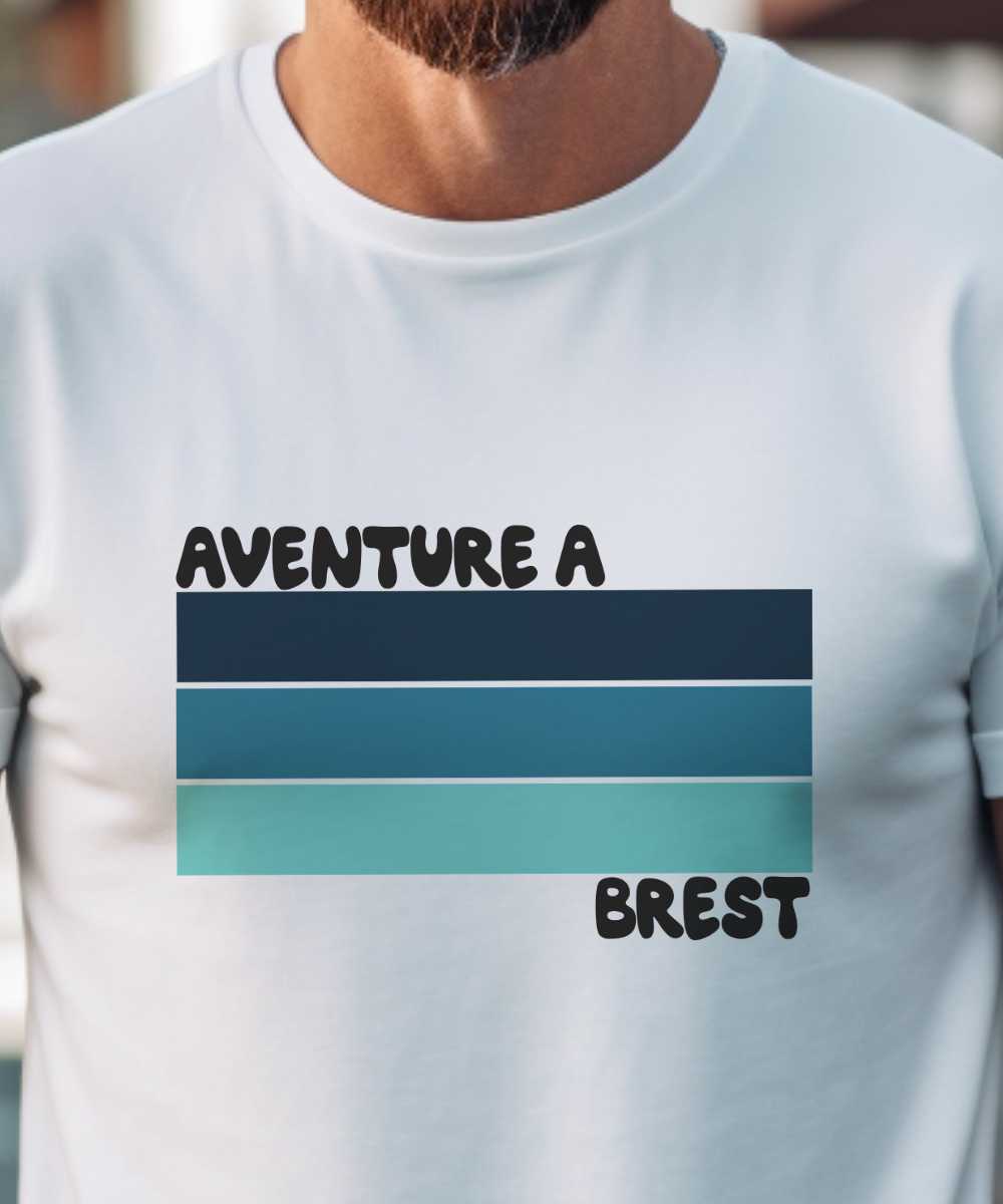 T-Shirt Blanc Aventure à Brest Pour homme-1
