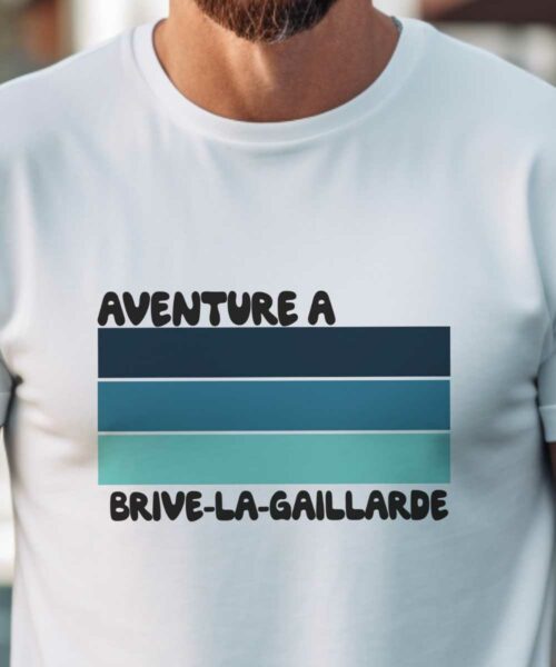 T-Shirt Blanc Aventure à Brive-la-Gaillarde Pour homme-1