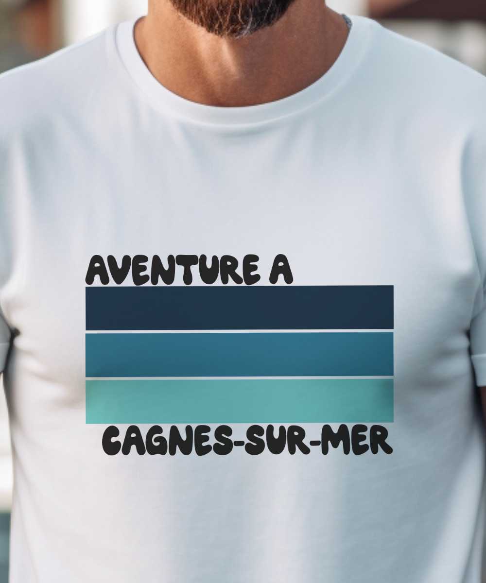 T-Shirt Blanc Aventure à Cagnes-sur-Mer Pour homme-1