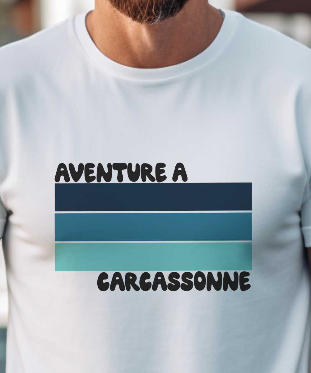 T-Shirt Blanc Aventure à Carcassonne Pour homme-1