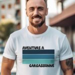 T-Shirt Blanc Aventure à Carcassonne Pour homme-2