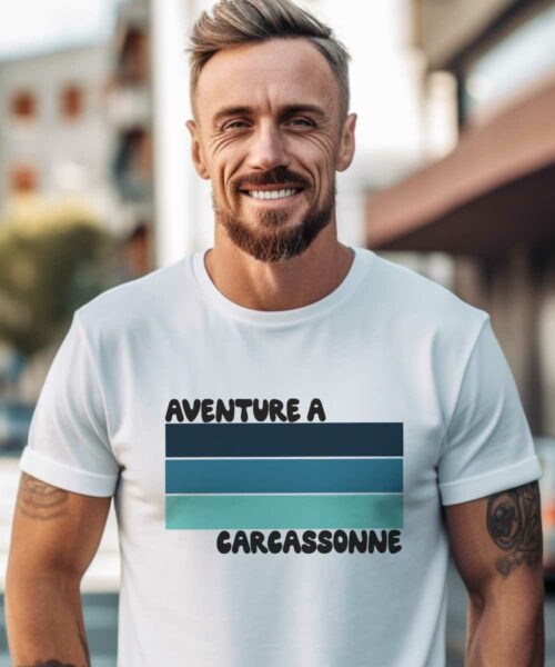 T-Shirt Blanc Aventure à Carcassonne Pour homme-2