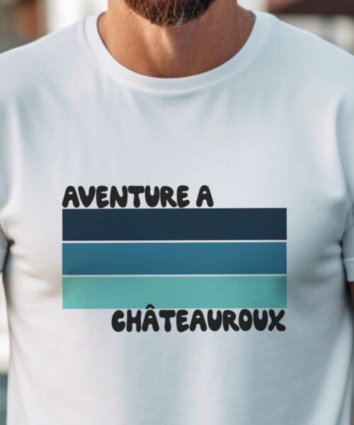 T-Shirt Blanc Aventure à Châteauroux Pour homme-1