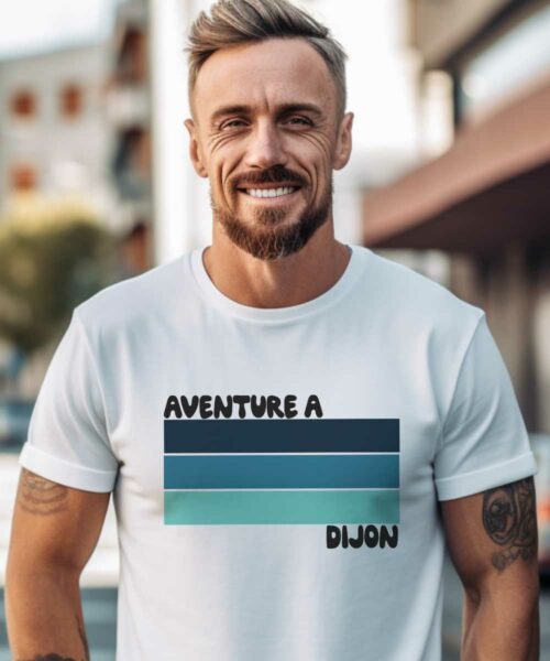 T-Shirt Blanc Aventure à Dijon Pour homme-2