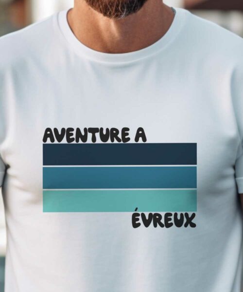 T-Shirt Blanc Aventure à Évreux Pour homme-1