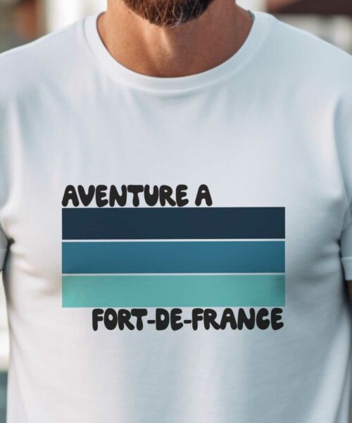T-Shirt Blanc Aventure à Fort-de-France Pour homme-1