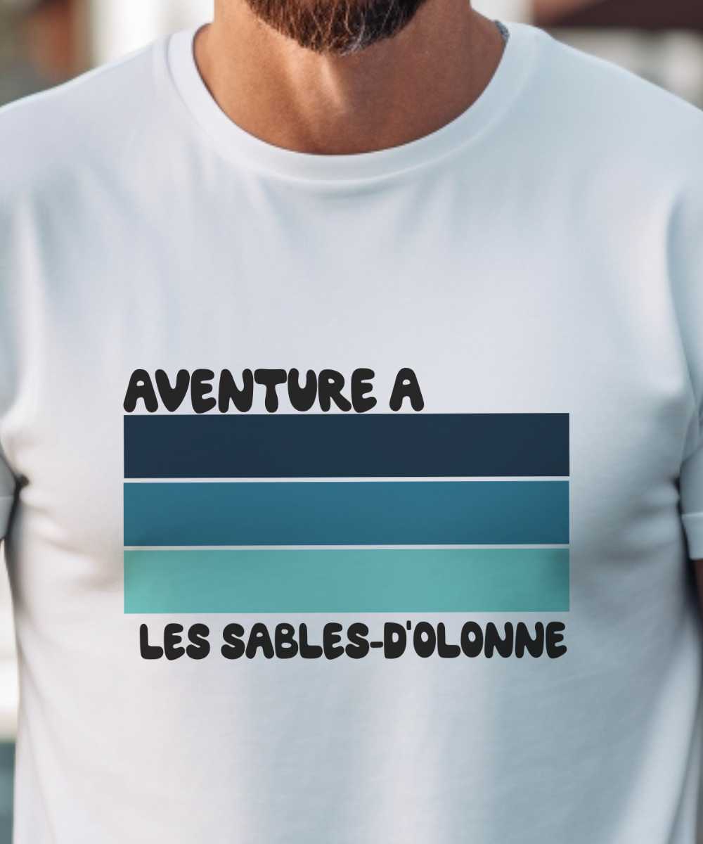 T-Shirt Blanc Aventure à Les Sables-d’Olonne Pour homme-1