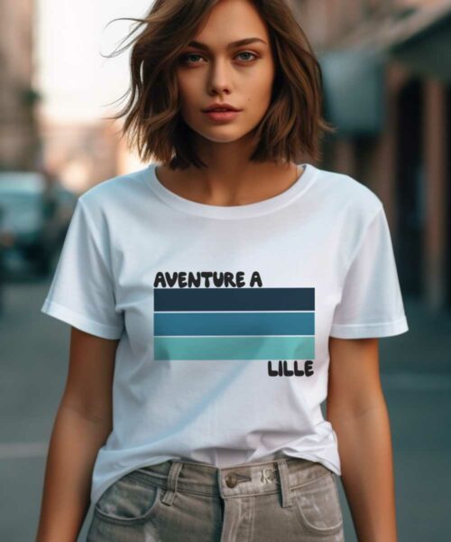 T-Shirt Blanc Aventure à Lille Pour femme-1