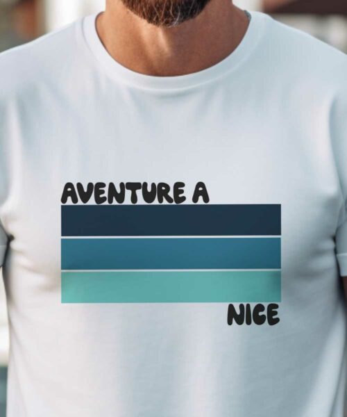 T-Shirt Blanc Aventure à Nice Pour homme-1
