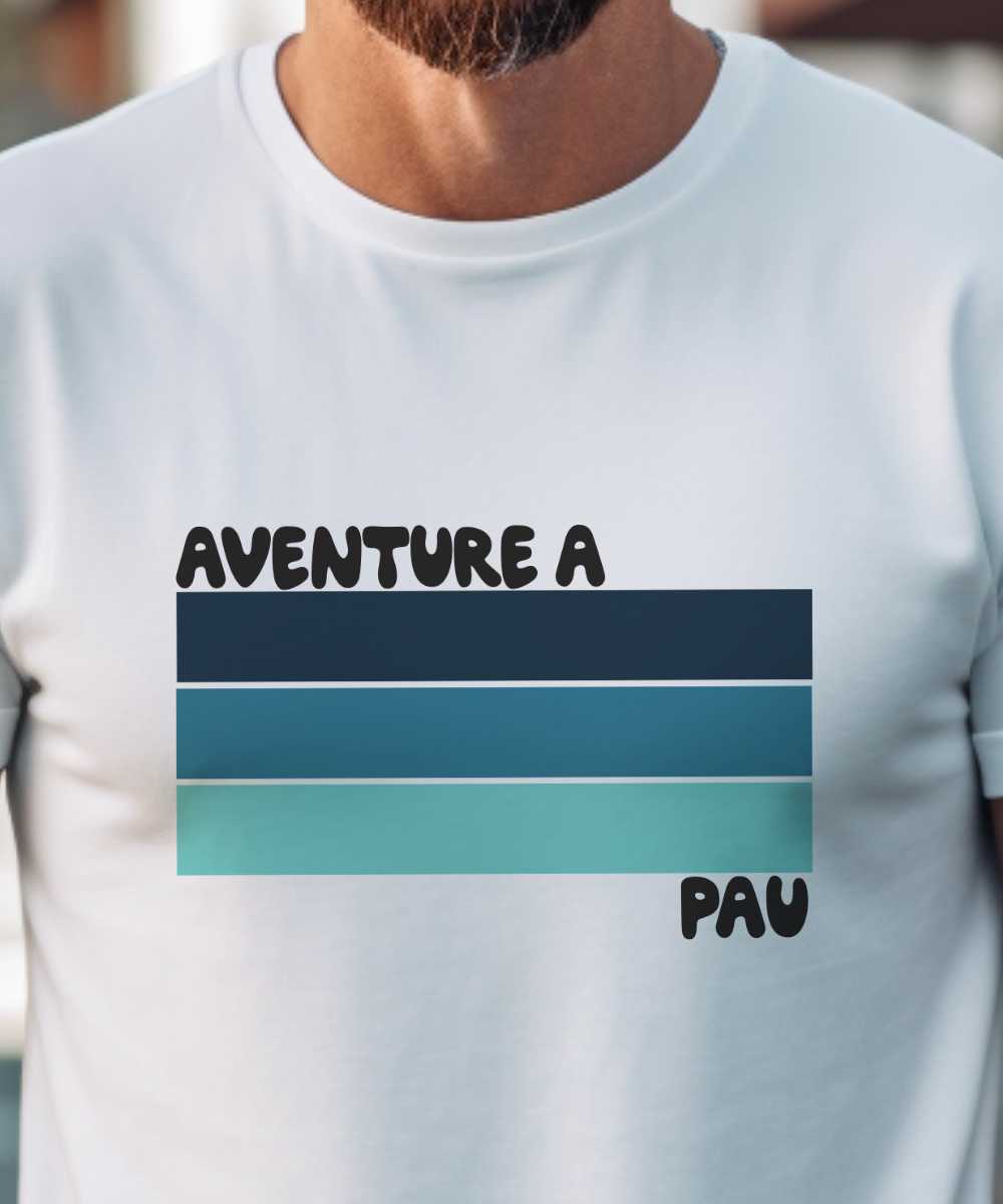 T-Shirt Blanc Aventure à Pau Pour homme-1