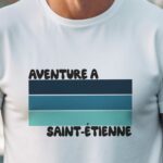 T-Shirt Blanc Aventure à Saint-Étienne Pour homme-1