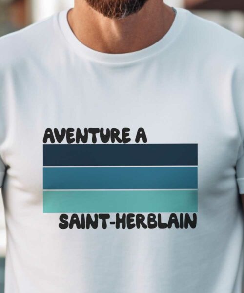 T-Shirt Blanc Aventure à Saint-Herblain Pour homme-1