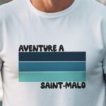 T-Shirt Blanc Aventure à Saint-Malo Pour homme-1