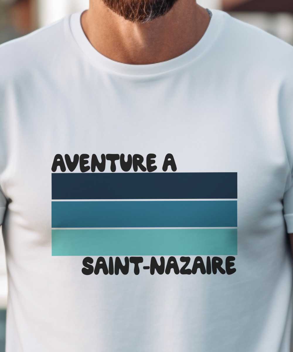 T-Shirt Blanc Aventure à Saint-Nazaire Pour homme-1