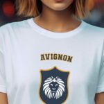 T-Shirt Blanc Avignon blason Pour femme-2