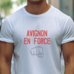 T-Shirt Blanc Avignon en force Pour homme-2