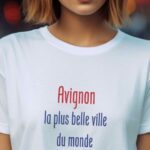 T-Shirt Blanc Avignon la plus belle ville du monde Pour femme-1