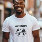 T-Shirt Blanc Avignon unique au monde Pour homme-1