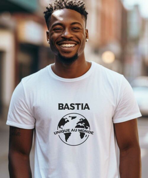 T-Shirt Blanc Bastia unique au monde Pour homme-1