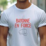 T-Shirt Blanc Bayonne en force Pour homme-2