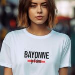 T-Shirt Blanc Bayonne je t'aime Pour femme-1
