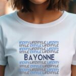 T-Shirt Blanc Bayonne lifestyle Pour femme-1