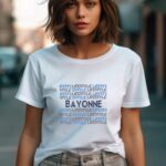 T-Shirt Blanc Bayonne lifestyle Pour femme-2