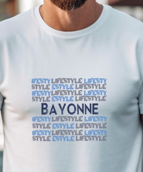 T-Shirt Blanc Bayonne lifestyle Pour homme-1