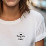 T-Shirt Blanc Beauvais de coeur Pour femme-1