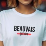 T-Shirt Blanc Beauvais je t'aime Pour femme-2