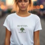 T-Shirt Blanc Beauvais pour plus de vert Pour femme-2