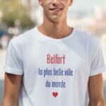 T-Shirt Blanc Belfort la plus belle ville du monde Pour homme-1