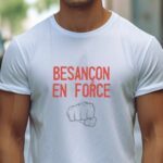 T-Shirt Blanc Besançon en force Pour homme-2