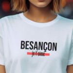 T-Shirt Blanc Besançon je t'aime Pour femme-2