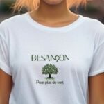 T-Shirt Blanc Besançon pour plus de vert Pour femme-1