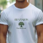 T-Shirt Blanc Besançon pour plus de vert Pour homme-1