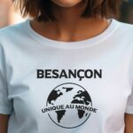 T-Shirt Blanc Besançon unique au monde Pour femme-1